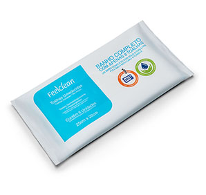 TOALHAS UMEDECIDAS BANHO COMPLETO FEEL CLEAN c/8